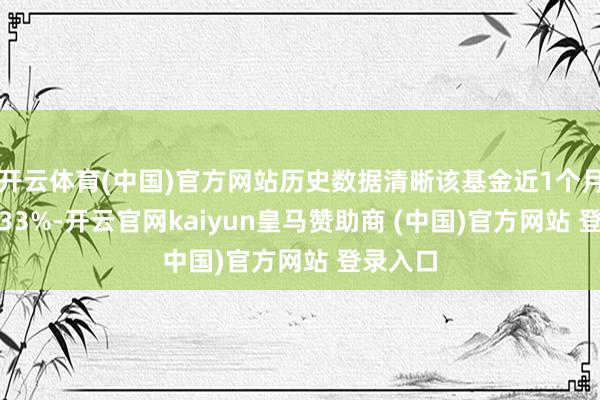 开云体育(中国)官方网站历史数据清晰该基金近1个月高涨0.33%-开云官网kaiyun皇马赞助商 (中国)官方网站 登录入口