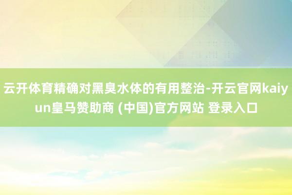 云开体育精确对黑臭水体的有用整治-开云官网kaiyun皇马赞助商 (中国)官方网站 登录入口