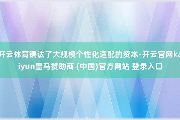 开云体育镌汰了大规模个性化适配的资本-开云官网kaiyun皇马赞助商 (中国)官方网站 登录入口