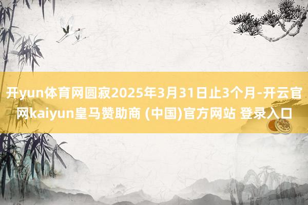 开yun体育网圆寂2025年3月31日止3个月-开云官网kaiyun皇马赞助商 (中国)官方网站 登录入口