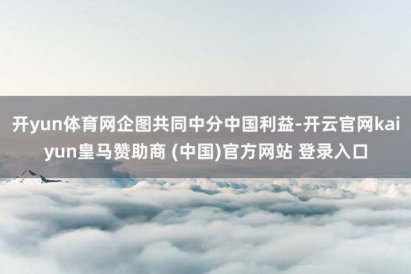 开yun体育网企图共同中分中国利益-开云官网kaiyun皇马赞助商 (中国)官方网站 登录入口