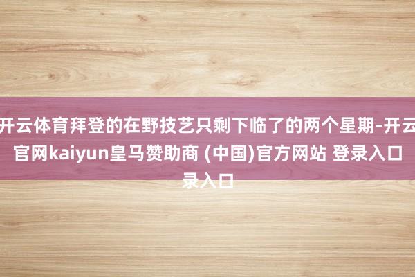 开云体育拜登的在野技艺只剩下临了的两个星期-开云官网kaiyun皇马赞助商 (中国)官方网站 登录入口
